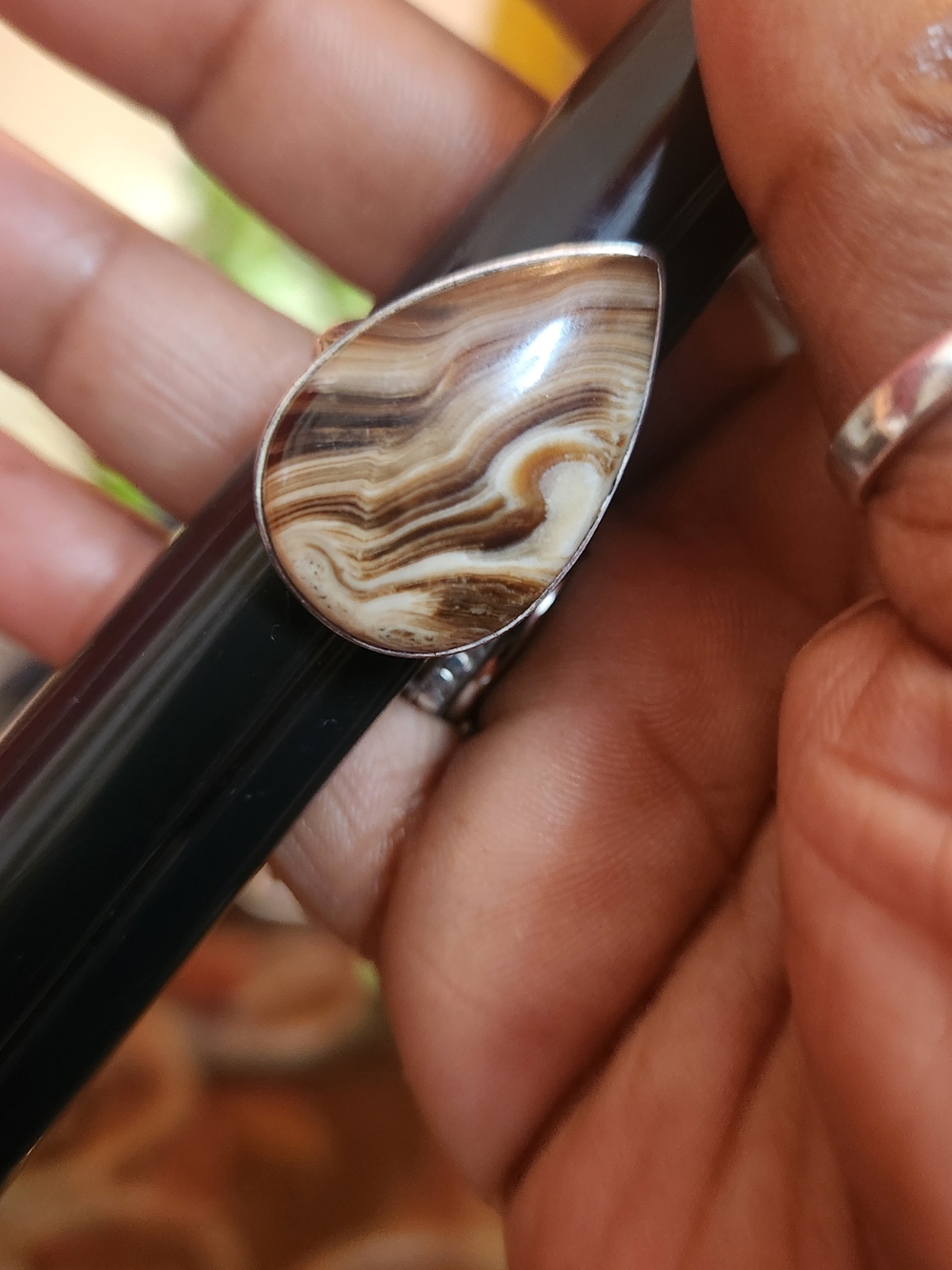 Chocolate Calcite 925 Sterling